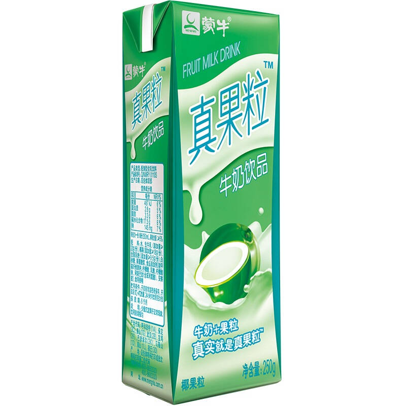 【京东超市】蒙牛 真果粒牛奶饮品(椰果)250g*12 礼盒装
