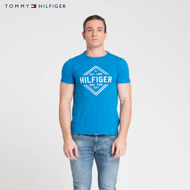 tommy hilfiger 字母徽标印花短袖t恤 | 0887889192mp