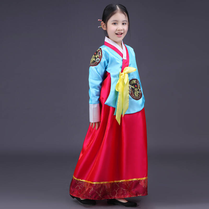 儿童韩服 女童民族装朝鲜族服装舞蹈服少数民族演出表演服装摄影服饰