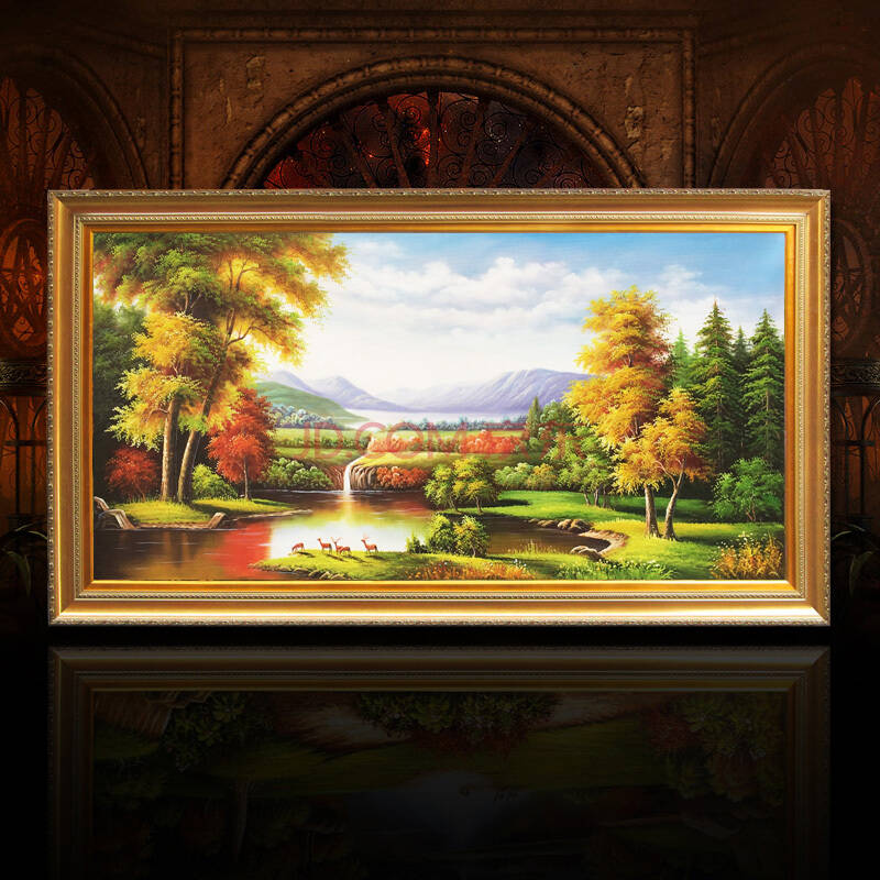 timax 欧式美式风景纯手绘油画 挂画沙发背景墙 高档客厅装饰画 定制