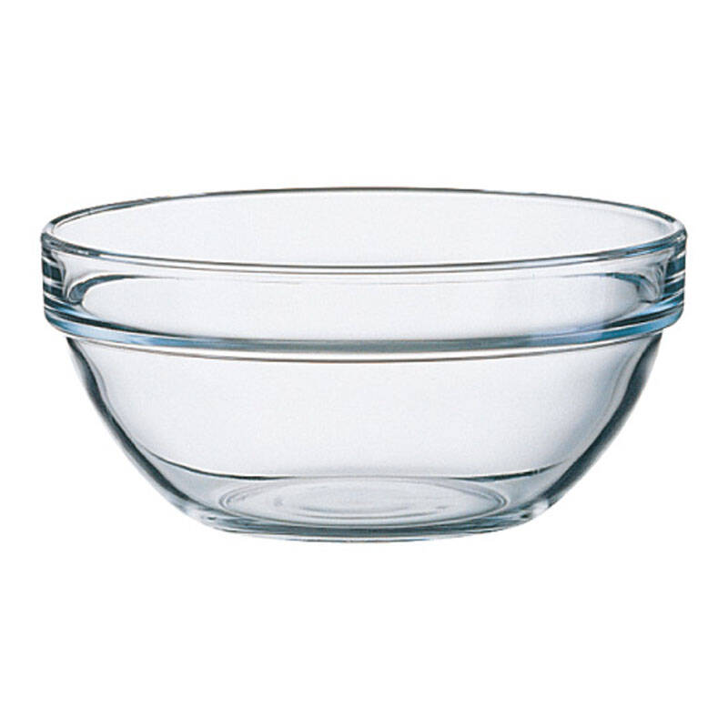 乐美雅透明可叠钢化玻璃色拉碗 沙拉碗 玻璃饭碗 汤碗
