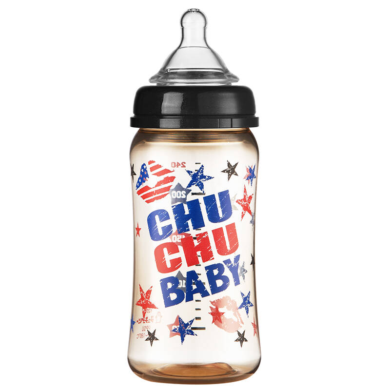 啾啾(chuchubaby)可爱妈妈宽口径ppsu奶瓶240ml(男孩)