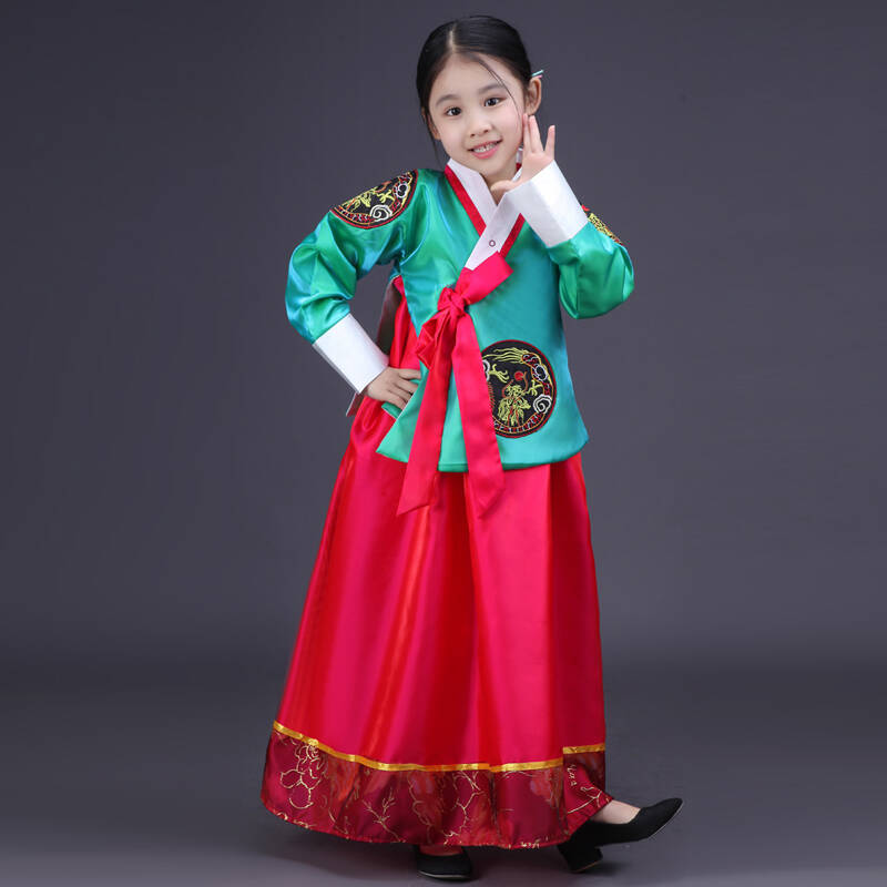 儿童韩服 女童民族装朝鲜族服装舞蹈服少数民族演出表演服装摄影服饰