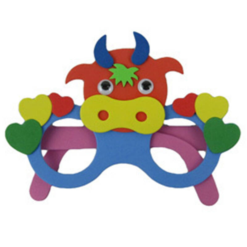 diy儿童制作手工眼镜幼儿园材料眼镜幼儿园手工制作立体贴画益智玩具