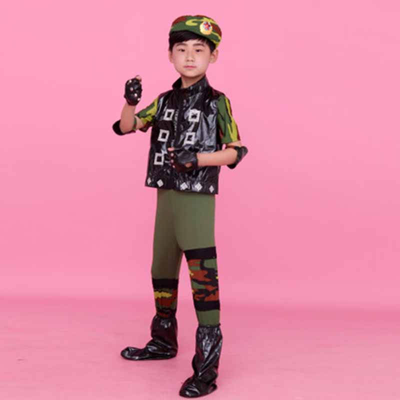 兵娃娃表演服 六一儿童演出服 迷彩男童小荷风采幼儿迷彩服 演出服装