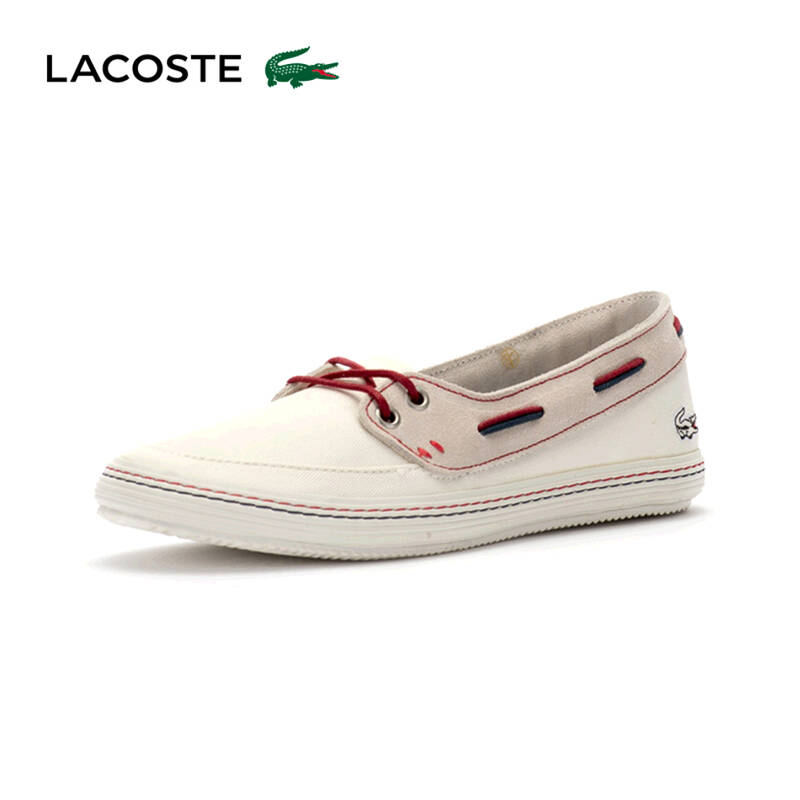 lacoste/法国鳄鱼女鞋 低帮休闲帆布帆船鞋laboni 3 098 36