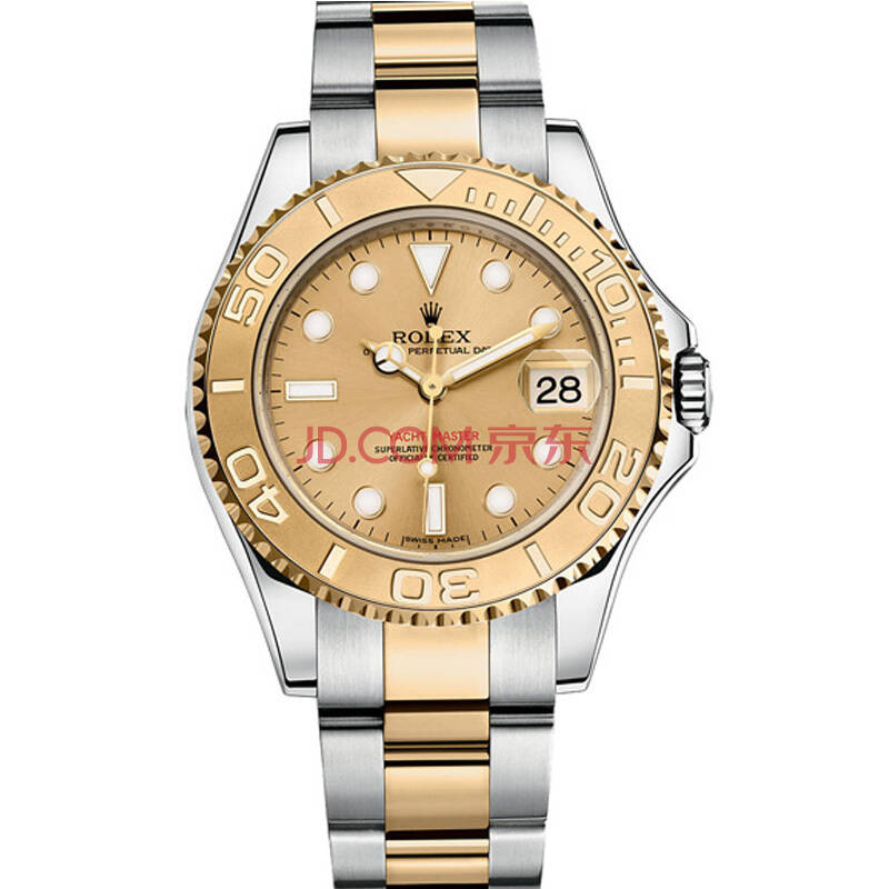 劳力士(rolex)游艇名仕型金面间金机械中性表168623