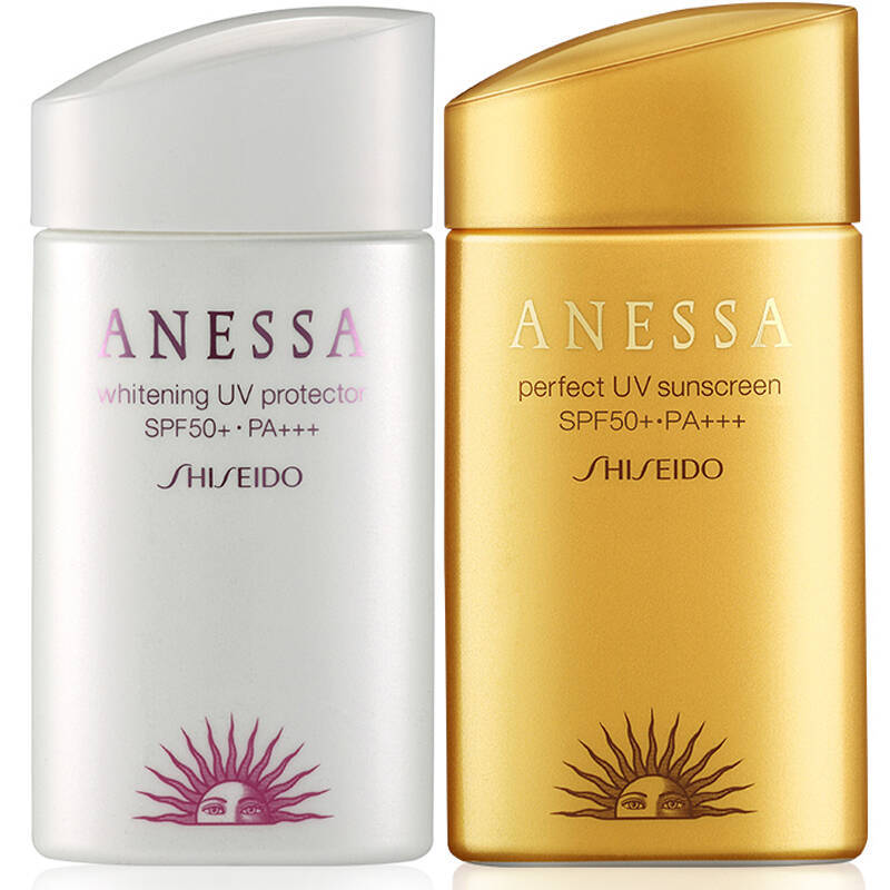 安热沙(anessa)防晒润白修护套装(小金瓶防晒露60ml 润白修护防晒乳