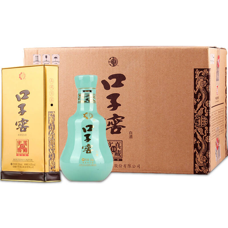 整箱6瓶 口子窖真藏实窖十年陈白酒41度 10年口子窖250ml*6