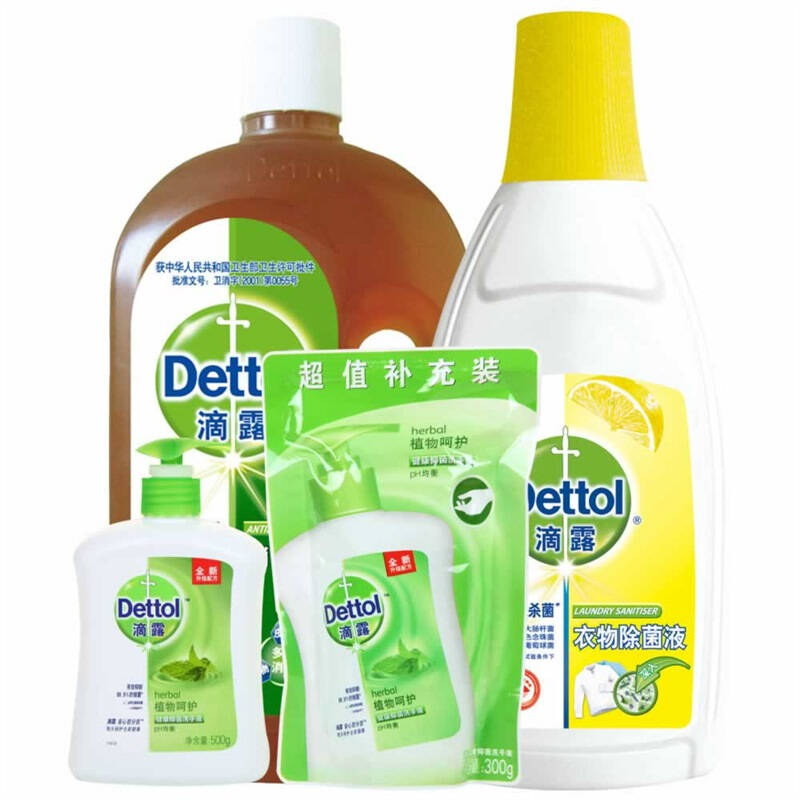 滴露(dettol)消毒液750ml 衣物除菌液柠檬750ml 植物呵护洗手液500ml