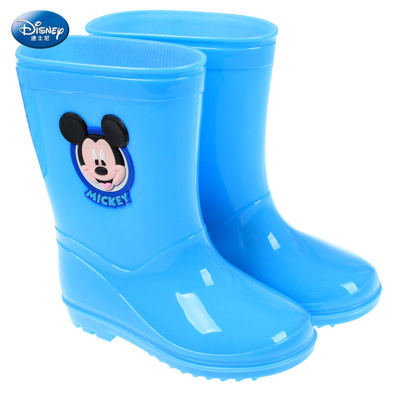雨靴迪士尼米奇水鞋男女童防滑加厚耐磨中筒宝宝卡通水靴 yq2003蓝色