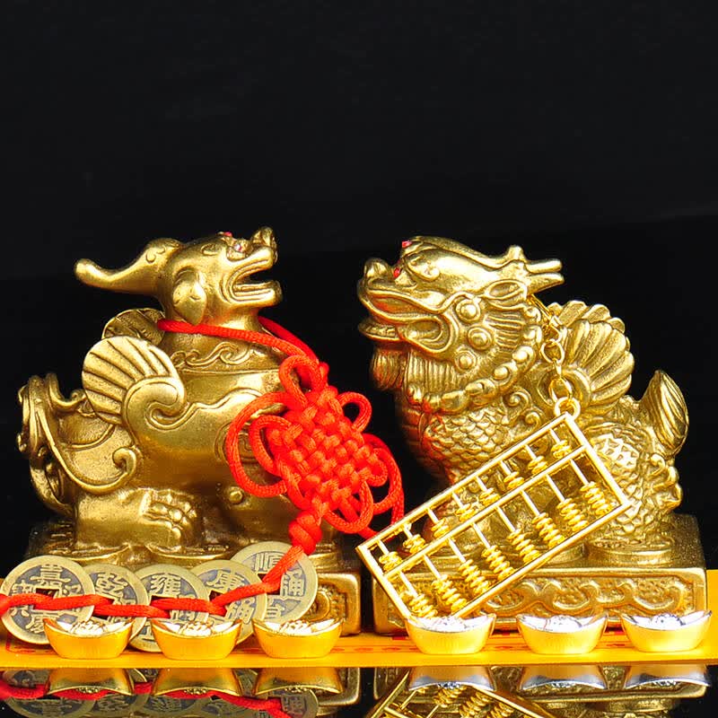 普生缘 黄铜貔貅摆件独角兽家居摆设皮丘大号家居客厅
