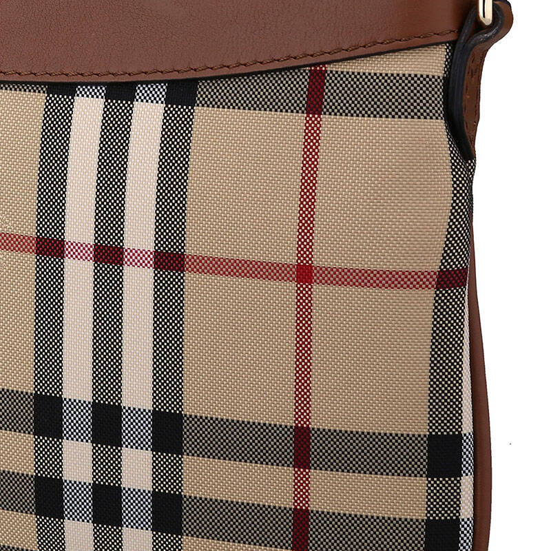 burberry 巴宝莉 女士格纹pvc卡其色斜挎包 39824891