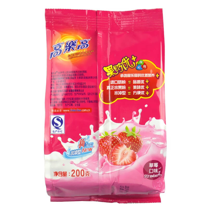 【京东超市】高乐高 水果固体饮料 草莓味 200g/袋(新旧包装更换中)