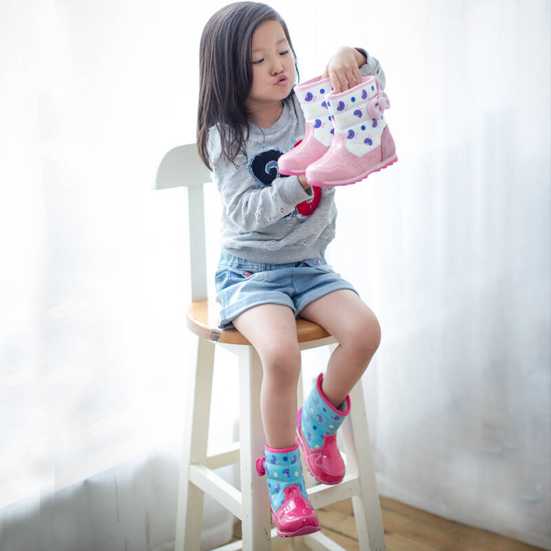 jonbobo儿童靴子女宝宝靴子公主靴大女童靴子短靴小女孩靴子秋冬 蓝桃