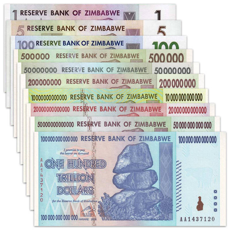 【甲源文化】非洲-全新unc 津巴布韦纸币 稀少外国钱币 亿万富翁外币