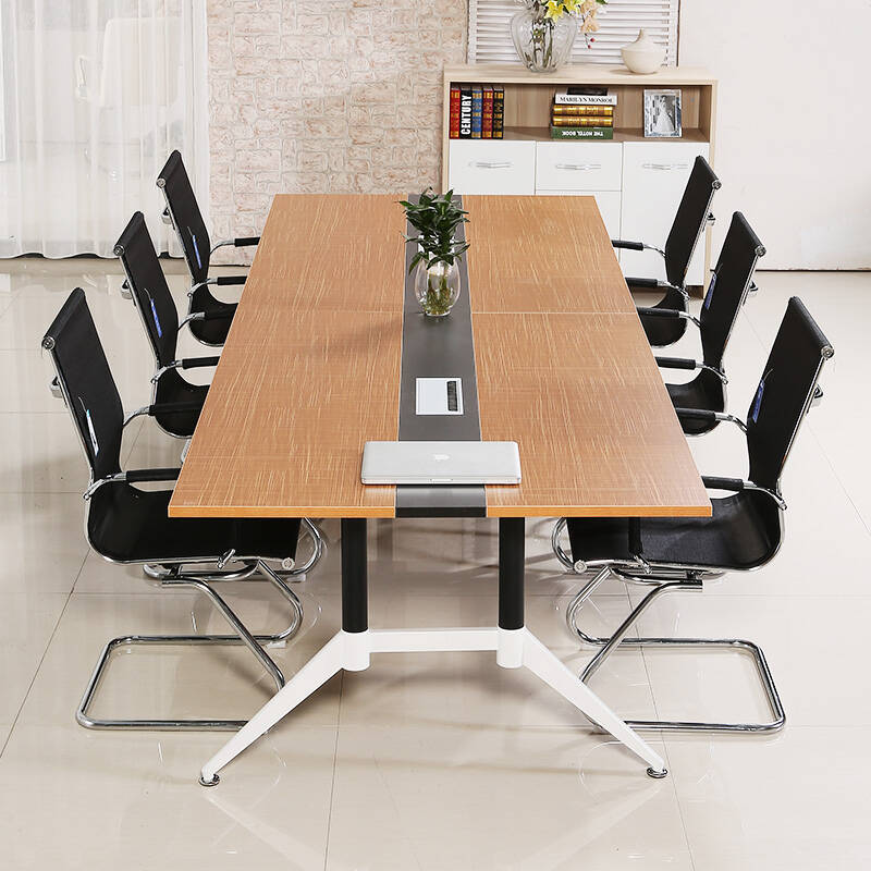 柏源简约现代办公家具简易钢木结合会议桌椅会议台组合长条桌2米桌子