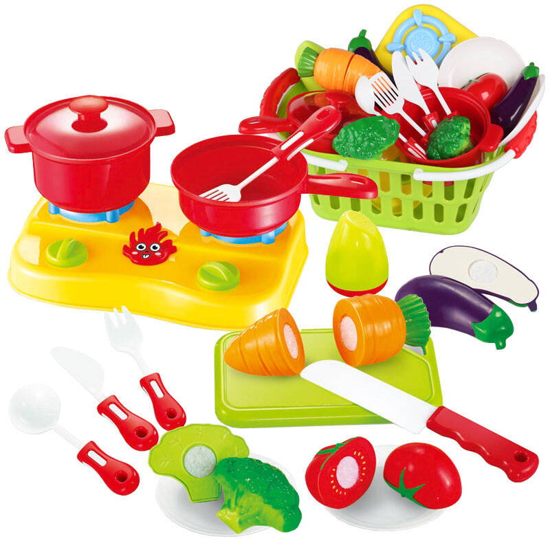 美乐欣 益智仿真儿童过家家厨房玩具套装 创意拼装水果切切乐切切看