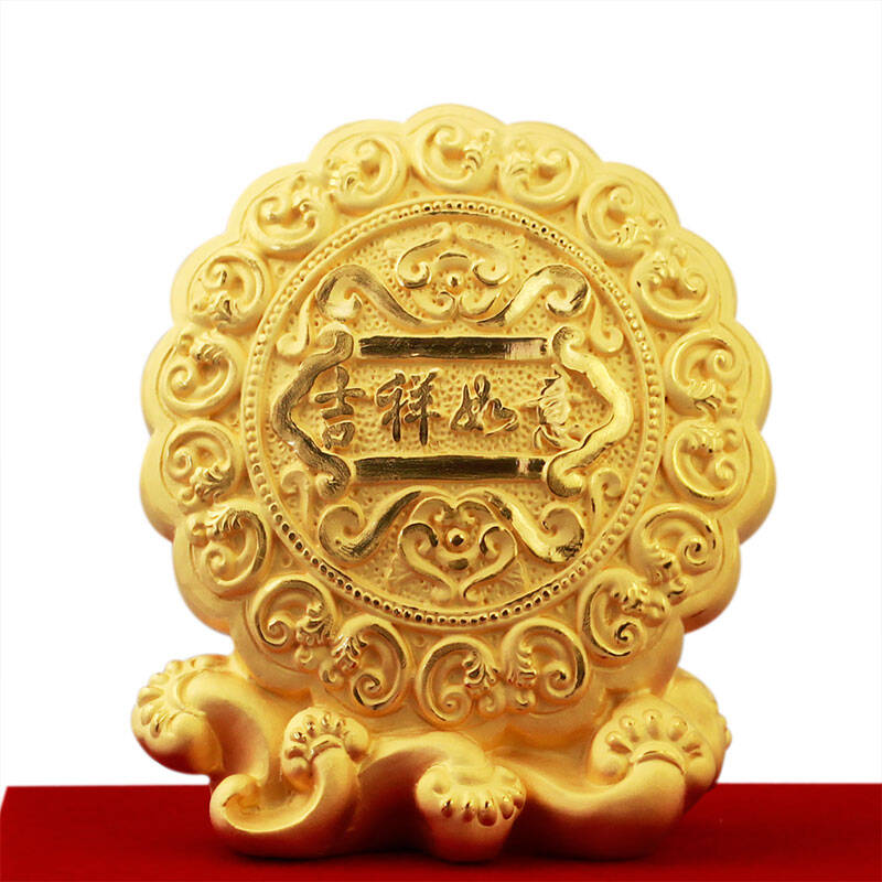 永隆金号 24k绒沙金全家福富贵吉祥黄金摆件装饰品 送