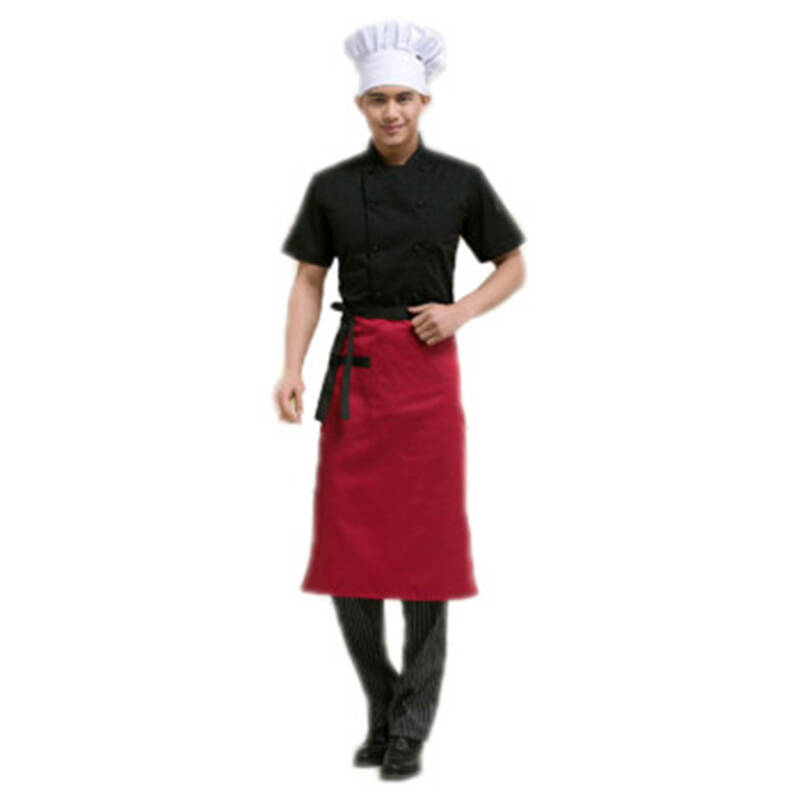 潮流酒店厨师工作服装围裙套装厨师服短袖男女饭店厨房厨师长工作服