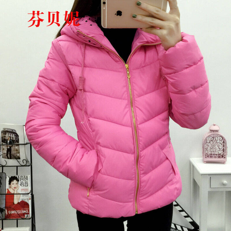 芬贝妮2015秋冬装羽绒服女初中生少女学生装连帽抽绳记叙文600字初中长大图片