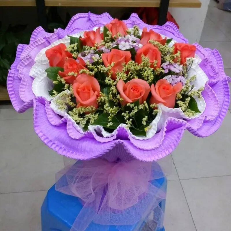 花宿名家鲜花速递 蓝色妖姬 11枝蓝玫瑰 11朵蓝玫瑰鲜花 生日鲜花