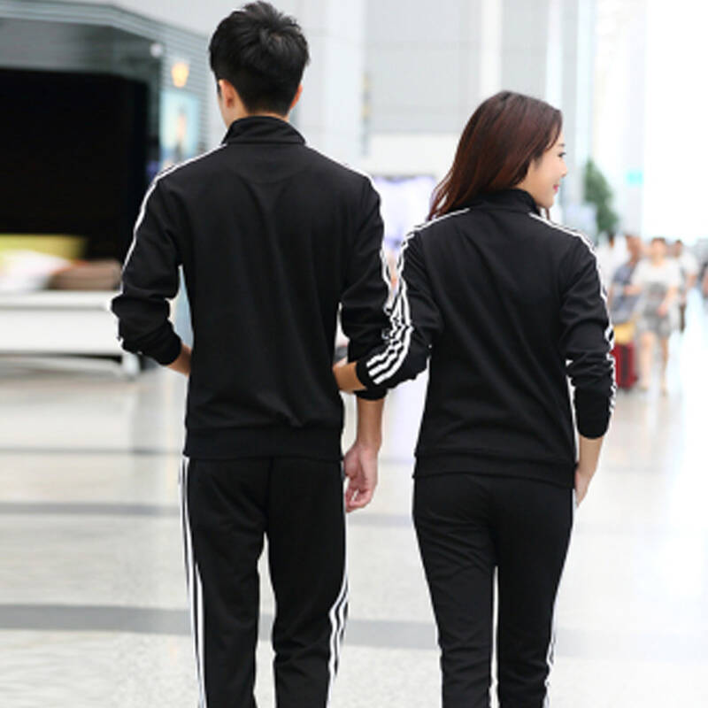 卫衣男士大码运动服男女跑步棉质透气休闲运动装 黑色 女xl165-170