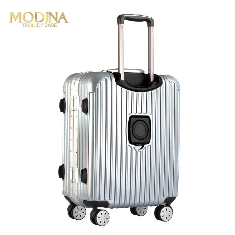 摩迪纳万向轮拉杆箱22寸铝框行李箱26寸旅行箱 男女欧美商务 金属银