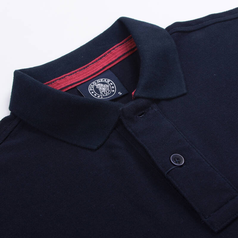 polo gear马球吉尔专柜同款春装纯棉长袖polo衫男装纯色修身长袖t恤