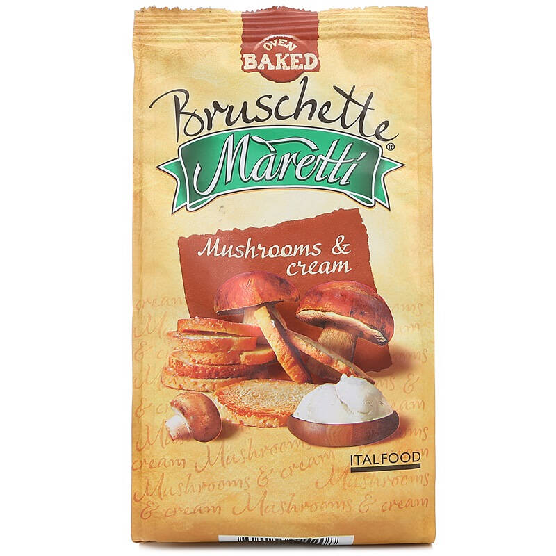 玛乐缇 maretti 袋装 奶油蘑菇口味烤面包片70g