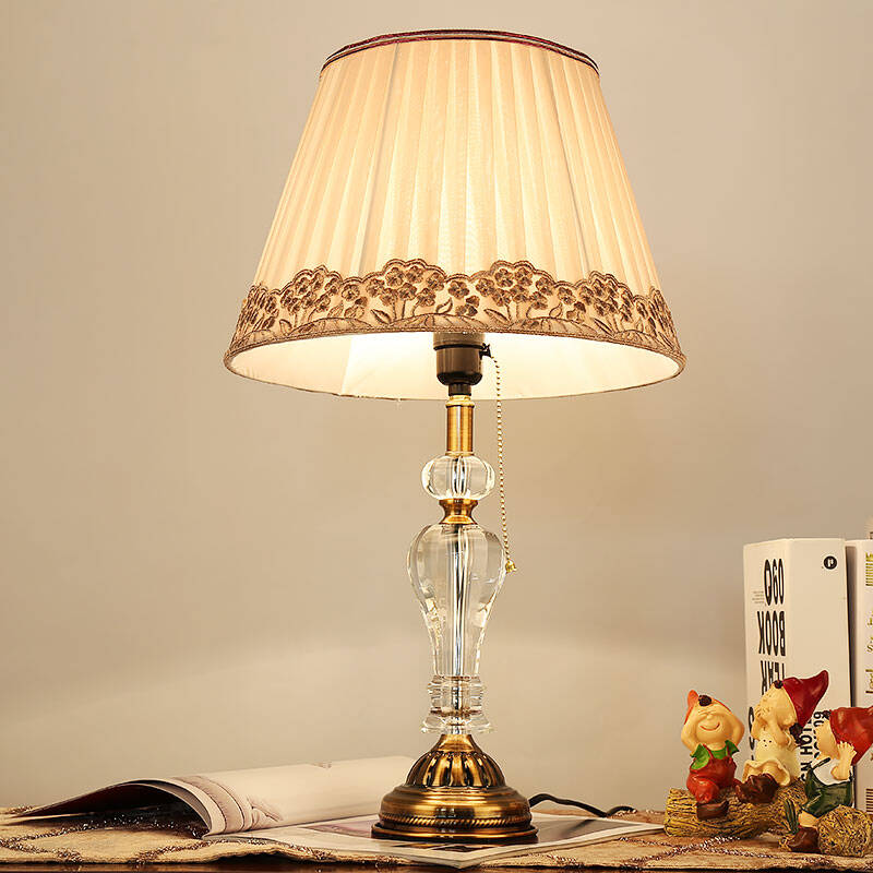 欧式水晶台灯创意时尚 现代简约台灯卧室床头灯 美式台灯奢华装饰