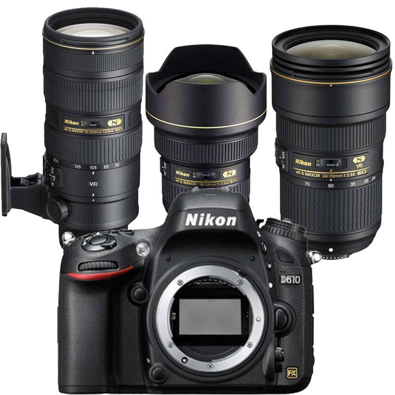 尼康(nikon) d610 全画幅单反机身 尼康24-70vr 14-24