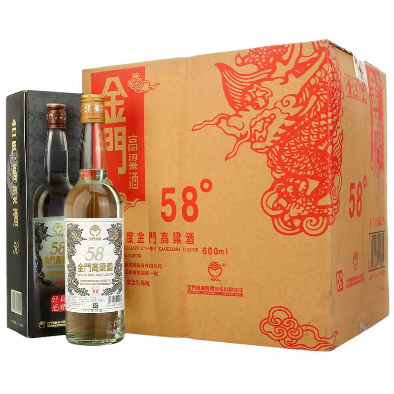 金门高粱酒 白金龙 58度整箱装600ml*12瓶