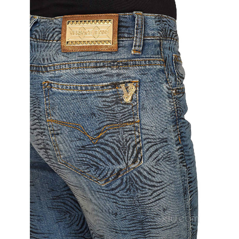 Versace jeans,范思哲的logo有三种 versace jeans 女士印花牛仔裤 蓝色 27