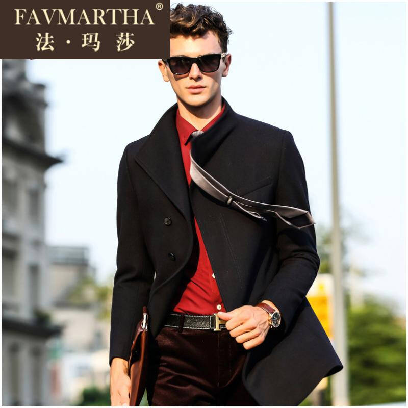 轻奢时尚品牌 法玛莎男装中长款英伦修身商务
