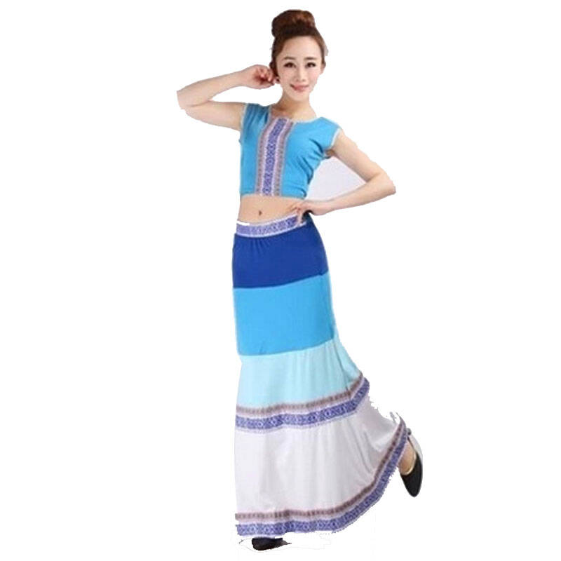 服装孔雀舞蹈服装女傣族裙修身显瘦复古民族表演服饰个性舞台比赛服