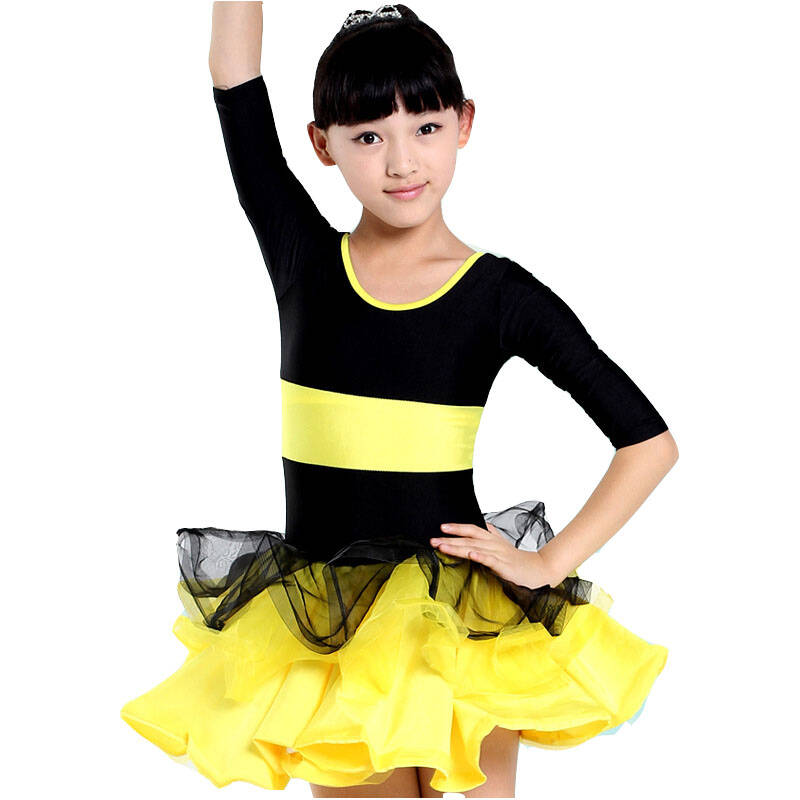 潮流女童舞蹈服拉丁舞服装女童拉丁舞裙幼儿比赛考级服舒适舞蹈服拉丁