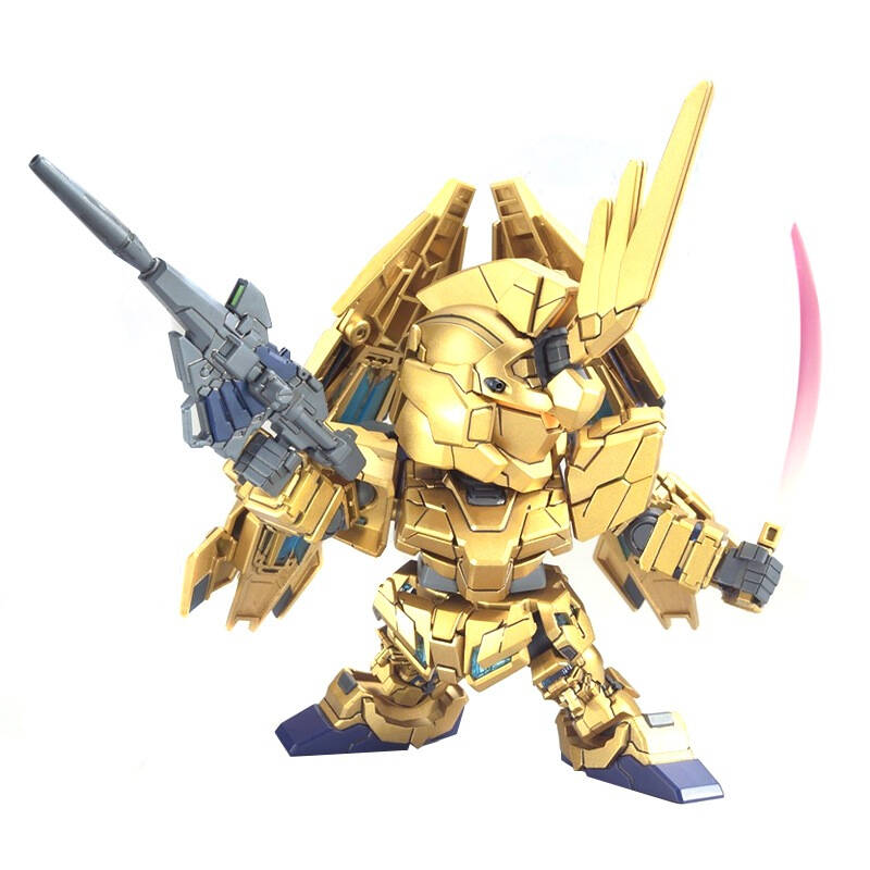 万代(bandai)高达gundam拼插拼装模型玩具 q版bb战士独角兽敢达3号机