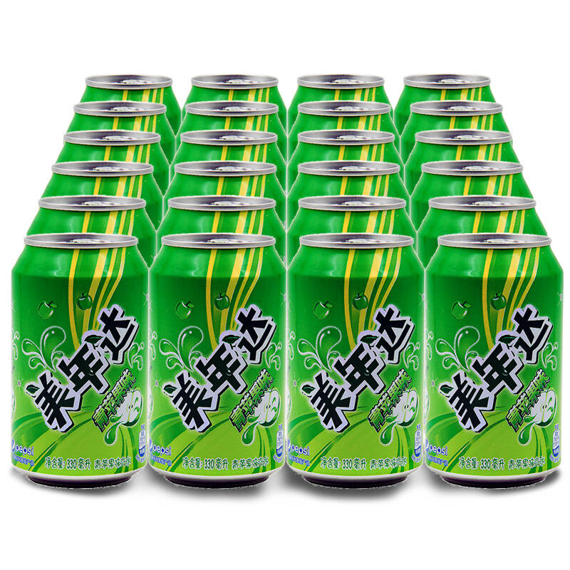 美年达青苹果味碳酸饮料 把乐带回家 330ml*24听 整箱