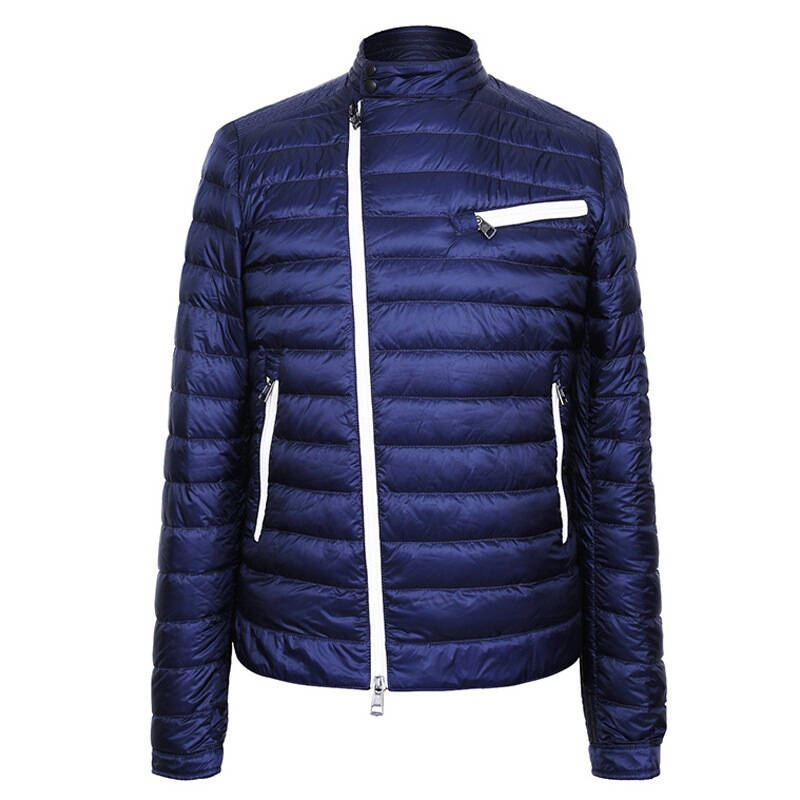 moncler 蒙口 男士深蓝色薄款时尚拉链羽绒服 51091 4185399 53279