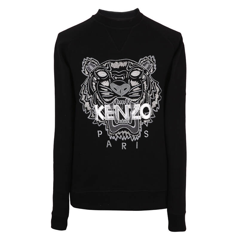 kenzo 高田贤三 黑色秋冬男士虎头套头卫衣 4xa 5sw114 k49 p 99-m