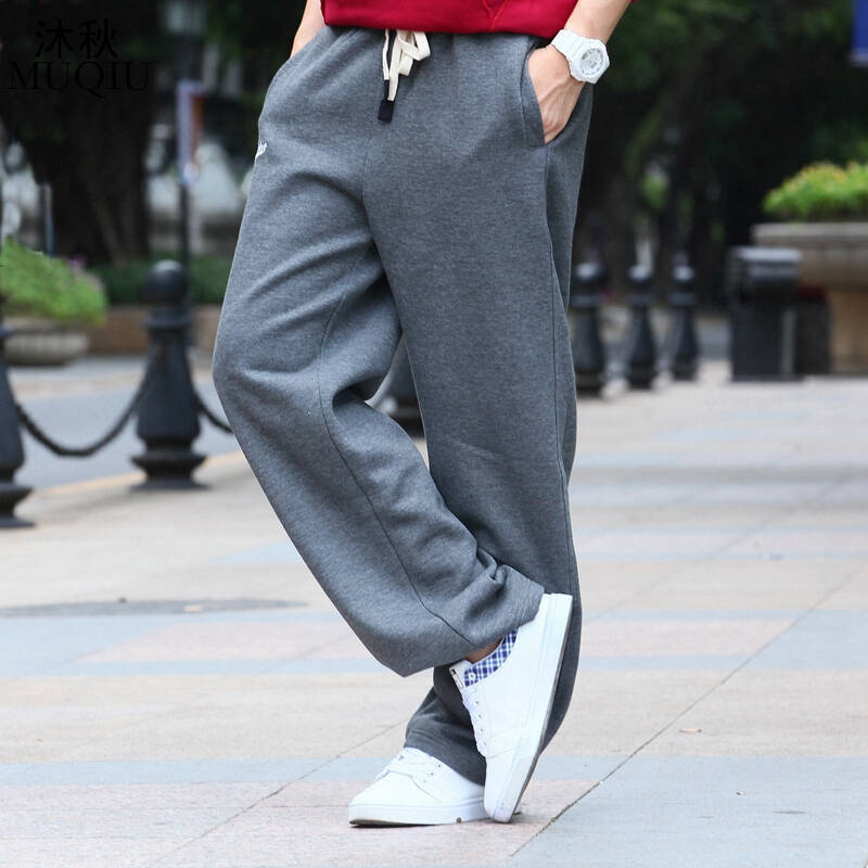 阿迪达斯男裤2018冬季加绒加厚休闲卫裤直筒运动裤宽松长裤dm4288