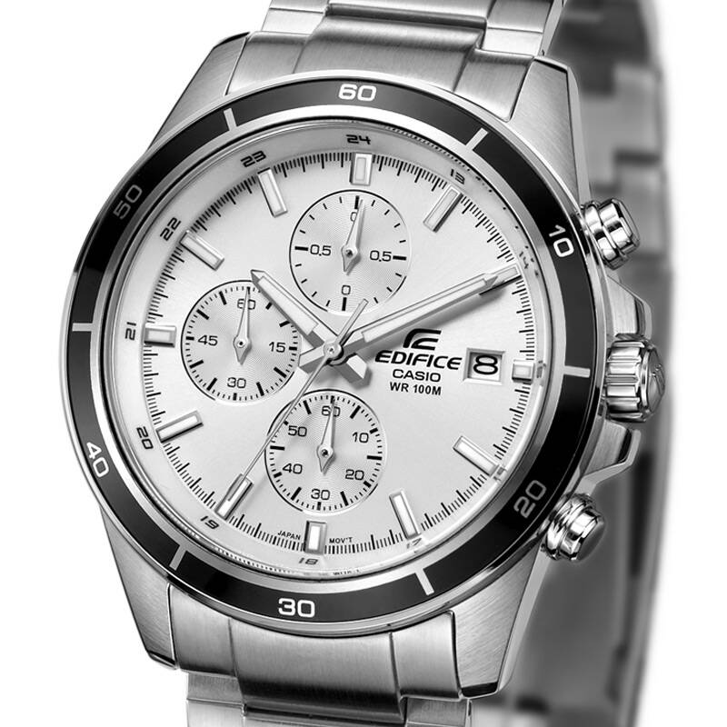 联保】卡西欧(casio)男士手表 商务防水计时腕表 白盘钢带efr-526d-7a