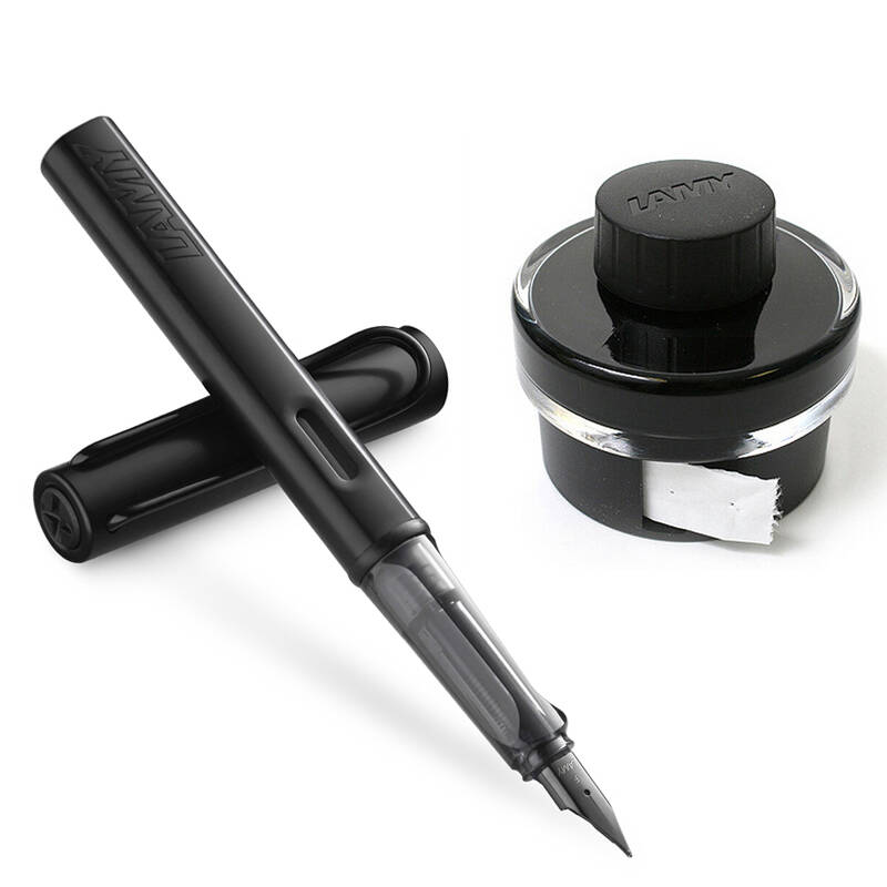 lamy凌美(lamy)钢笔墨水笔 套餐t52墨水 恒星限量版炭黑色钢笔 标准f