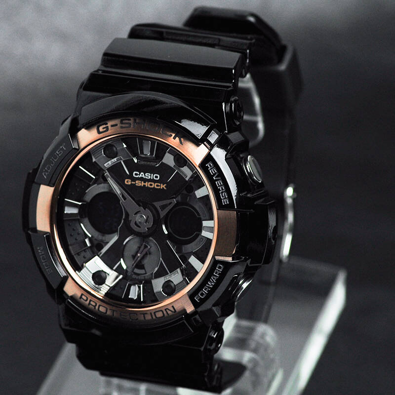 卡西欧(casio)手表 g-shock复古重机双显运动男表ga-200 ga-200rg-1a