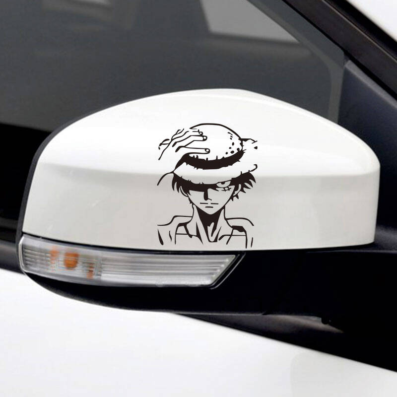 海贼王汽车贴纸 后视镜盖贴 路飞索隆乌索普娜美乔巴可爱卡通头像贴