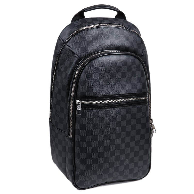 louis vuitton lv 路易威登 男士黑色帆布配牛皮双肩包 n58024