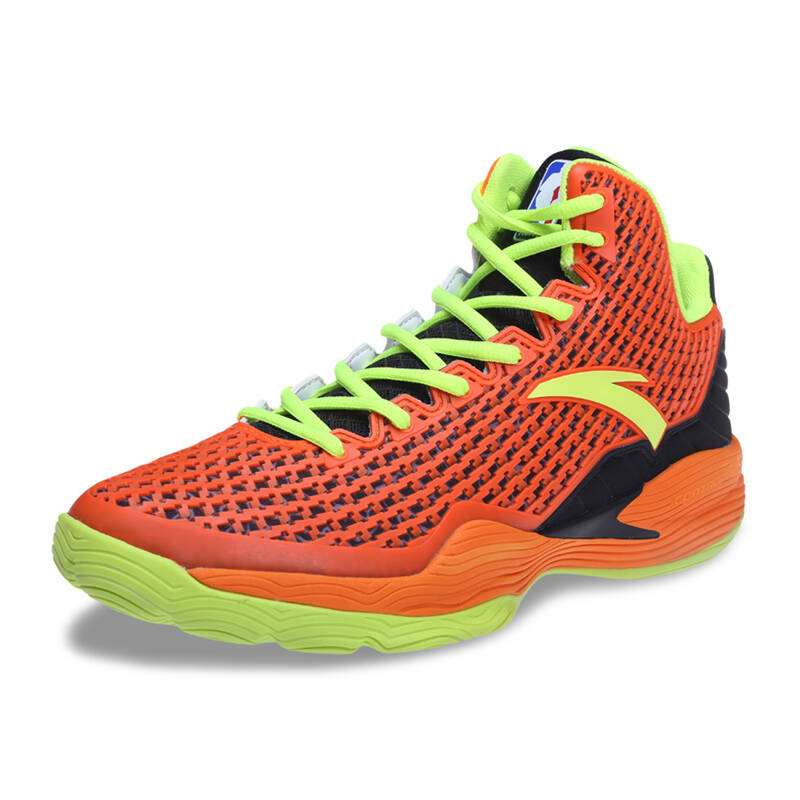 安踏男鞋 五驱掌控科技篮球鞋 中底支持稳定耐磨缓震运动鞋 荧光橘红