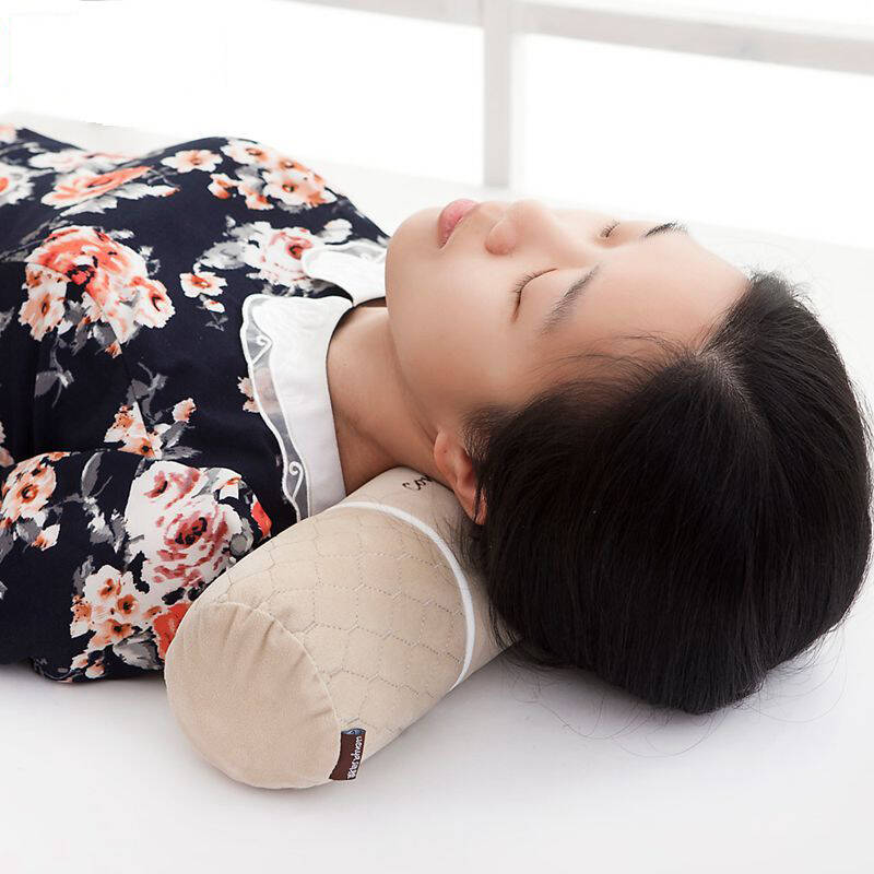 问雅颈椎枕糖果枕 颈椎护颈保健枕竹炭健康枕圆形枕头