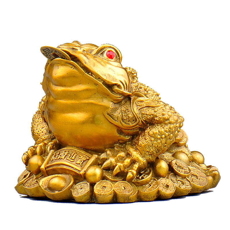普生缘 铜金蟾摆件三足金蟾蜍摆件大号开业乔迁商务工艺礼品金蝉居家